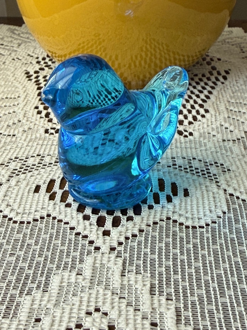 Glass Bluebird of Happiness Figurine 1993 Signed Ward
